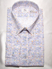 2020年4月10日受注 東京・杉並区のY．Y様 常連のお客様ですがレジウノのプリント柄で襟型はボタンダウンになります。フラッグ柄です。(^_-)-☆