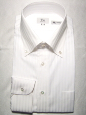 2020年8月4日受注 東京・新宿区のS．K様 常連のお客様ですがトーマスメーソンの定番白ドビー織りで襟型はボタンダウンになります。白はやはり人気です(^_-)-☆