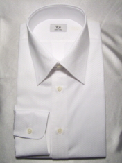 2021年07月30日受注 京都・京都市のK様 新規のお客様ですがGIZAの白ドビー織りで襟型はスナップダウンになります。白は光沢感大事ですね(*^^)v