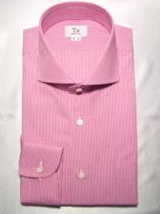 2021年08月30日受注 東京・新宿区のI．Y様 新規のお客様ですが国産ギンガムチェックで襟型はカッタウェイになります。ピンクが鮮やかですね(^_-)-☆