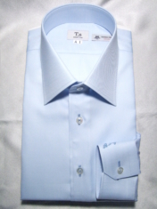 2023年01月23日受注 東京・渋谷区のI.A様 常連のお客様ですがトーマスメーソンの定番で襟型はワイドカラーになります。薄いブルーのシャツは色々と合わせやすいですね。(^_-)-☆